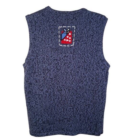 Vintage Bobbie Brooks Christmas Sweater Vest Small Santa Claus Sleigh Snow READ - Picture 2 of 11